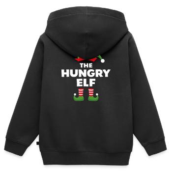 Der hungrige Elf - Kinder Premium Organic Zip Hoodie - Schwarz - Hinten - AI Model Kid Male (0cm)