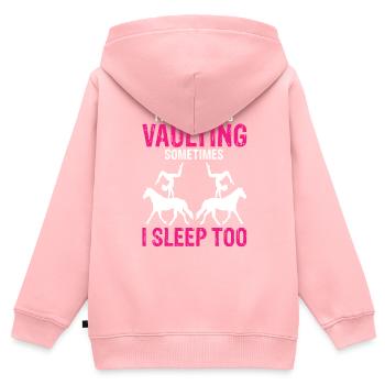 Voltigieren Reitsport Akrobatik reiten Schule - Kinder Premium Organic Zip Hoodie - Rosa - Hinten - AI Model Kid Female (0cm)