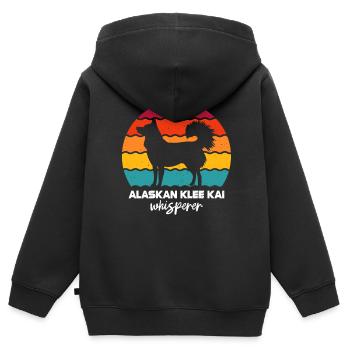 Alaskan Klee Kai - Kinder Premium Organic Zip Hoodie - Schwarz - Hinten - AI Model Kid Male (0cm)