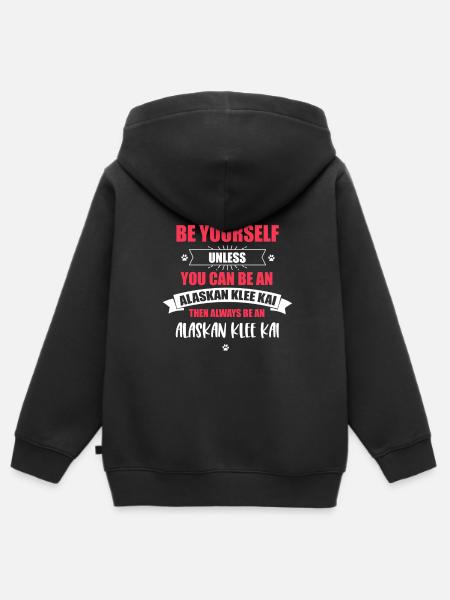 Alaskan Klee Kai - Kinder Premium Organic Zip Hoodie - Schwarz