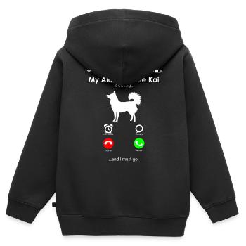 Alaskan Klee Kai - Kinder Premium Organic Zip Hoodie - Schwarz - Hinten - AI Model Kid Male (0cm)