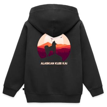 Alaskan Klee Kai - Kinder Premium Organic Zip Hoodie - Schwarz - Hinten - AI Model Kid Male (0cm)