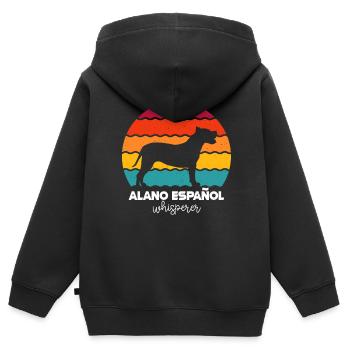 Alano Espanol - Sweat Premium à capuche zippé enfant bio - noir - Dos - AI Model Kid Male (0cm)