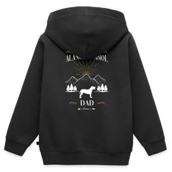 Alano Espanol - Sweat Premium à capuche zippé enfant bio - noir - Dos - AI Model Kid Male (0cm)