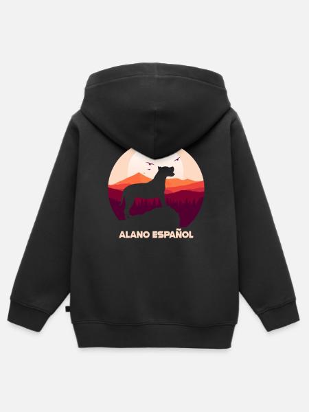 Alano Espanol - Kinder Premium Organic Zip Hoodie - Schwarz