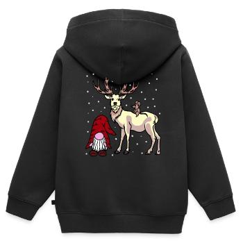 Nikolaus Xmas Weihnachten Fantasy Christmas Kind - Kinder Premium Organic Zip Hoodie - Schwarz - Hinten - AI Model Kid Male (0cm)