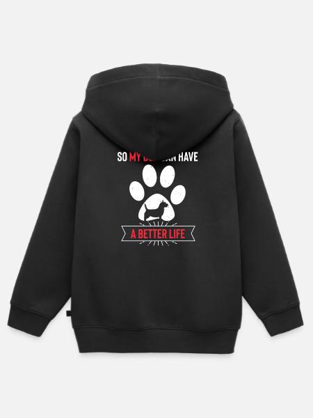 Australian Terrier - Kinder Premium Organic Zip Hoodie - Schwarz
