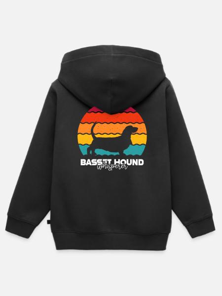 Basset Hound - Kinder Premium Organic Zip Hoodie - Schwarz