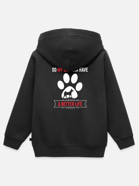 Basenji - Kinder Premium Organic Zip Hoodie - Schwarz