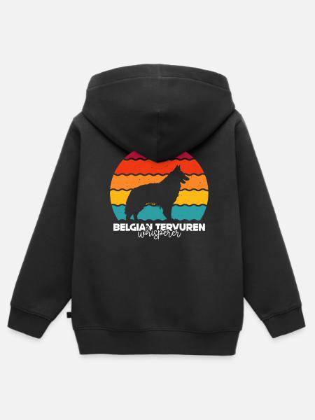 Belgian Tervuren - Kinder Premium Organic Zip Hoodie - Schwarz