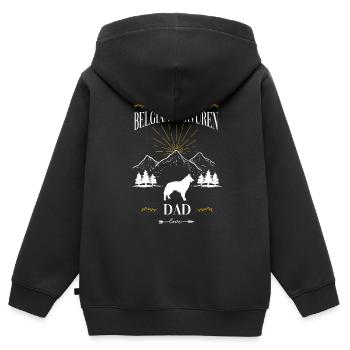Belgian Tervuren - Kinder Premium Organic Zip Hoodie - Schwarz - Hinten - AI Model Kid Male (0cm)