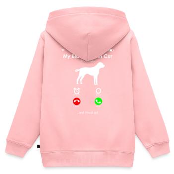 Black Mouth Cur - Kids Premium Organic Zip-up Hoodie - rose - Back - AI Model Kid Female (0cm)