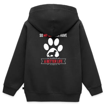Boykin Spaniel - Kinder Premium Organic Zip Hoodie - Schwarz - Hinten - AI Model Kid Male (0cm)