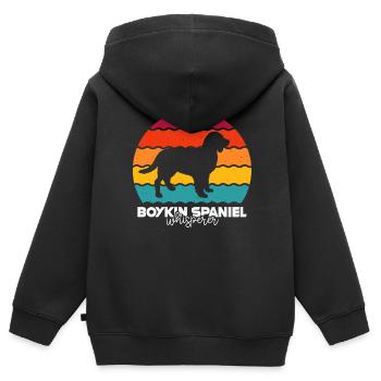 Boykin Spaniel - Kinder Premium Organic Zip Hoodie - Schwarz - Hinten - AI Model Kid Male (0cm)
