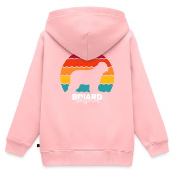 Briard - Berger de Brie - Briarden - Kinder Premium Organic Zip Hoodie - Rosa - Hinten - AI Model Kid Female (0cm)