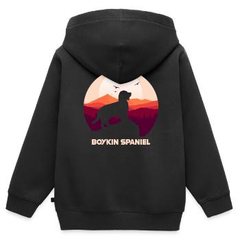 Boykin Spaniel - Kinder Premium Organic Zip Hoodie - Schwarz - Hinten - AI Model Kid Male (0cm)