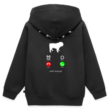 Bulldogge Hunderasse - Kinder Premium Organic Zip Hoodie - Schwarz - Hinten - AI Model Kid Male (0cm)