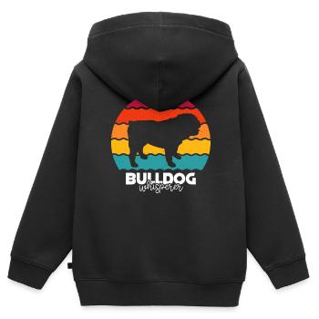 Bulldogge Hunderasse - Kinder Premium Organic Zip Hoodie - Schwarz - Hinten - AI Model Kid Male (0cm)