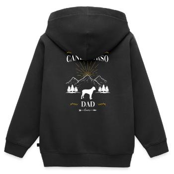 Cane corso - Sweat Premium à capuche zippé enfant bio - noir - Dos - AI Model Kid Male (0cm)