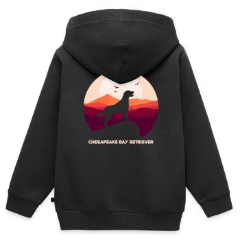 Retriever de la baie de Chesapeake - Sweat Premium à capuche zippé enfant bio - noir - Dos - AI Model Kid Male (0cm)