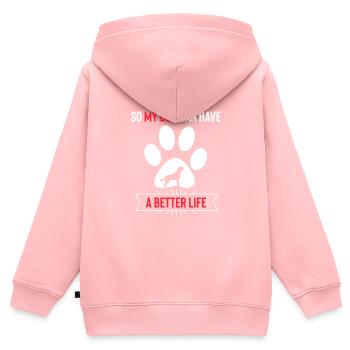 Retriever de la baie de Chesapeake - Sweat Premium à capuche zippé enfant bio - rose - Dos - AI Model Kid Female (0cm)