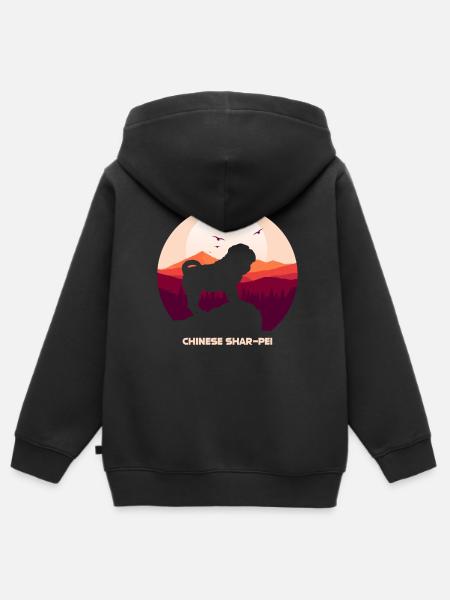 Shar Pei - Kinder Premium Organic Zip Hoodie - Schwarz