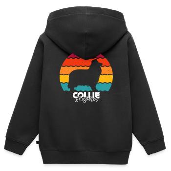 Collie - Kinder Premium Organic Zip Hoodie - Schwarz - Hinten - AI Model Kid Male (0cm)