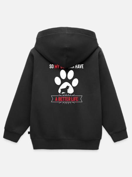 Cocker Spaniel - Kinder Premium Organic Zip Hoodie - Schwarz