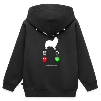 Collie - Kinder Premium Organic Zip Hoodie - Schwarz - Hinten - AI Model Kid Male (0cm)