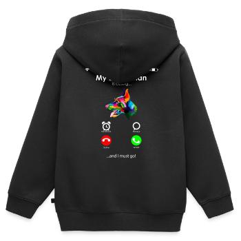 Dobermann - Kinder Premium Organic Zip Hoodie - Schwarz - Hinten - AI Model Kid Male (0cm)