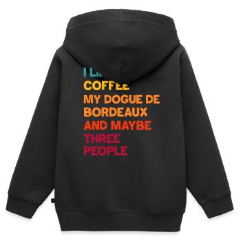 Dogue de Bordeaux - Sweat Premium à capuche zippé enfant bio - noir - Dos - AI Model Kid Male (0cm)
