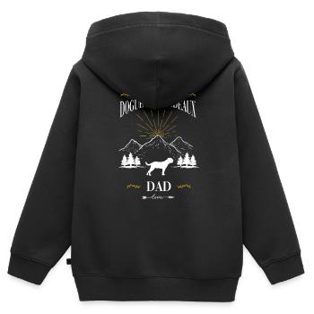Dogue de Bordeaux - Sweat Premium à capuche zippé enfant bio - noir - Dos - AI Model Kid Male (0cm)