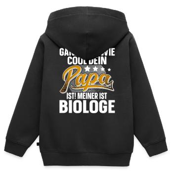 Biologe Papa Vater Vatertag Cooler Papa - Kinder Premium Organic Zip Hoodie - Schwarz - Hinten - AI Model Kid Male (0cm)