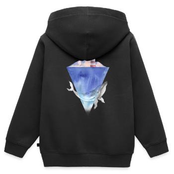 Rettet den Planeten / Rettet die Wale Wald Umwelts - Kinder Premium Organic Zip Hoodie - Schwarz - Hinten - AI Model Kid Male (0cm)