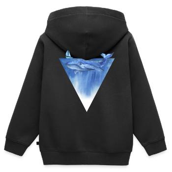 Rettet den Planeten / Rettet die Wale Wald Umwelts - Kinder Premium Organic Zip Hoodie - Schwarz - Hinten - AI Model Kid Male (0cm)