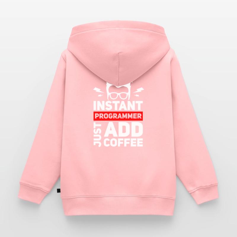Funny Programmer's Coffee for Coder Kids Premium Organic Zip-up Hoodie