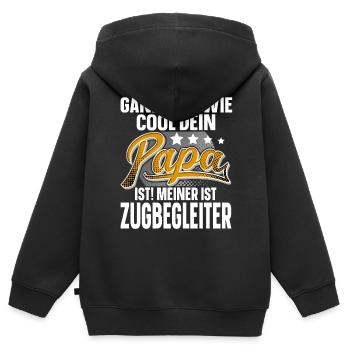 Zugbegleiter Papa Vater Vatertag Cooler Papa - Kinder Premium Organic Zip Hoodie - Schwarz - Hinten - AI Model Kid Male (0cm)