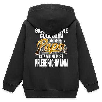 Pflegefachmann Papa Vater Vatertag Cooler - Kinder Premium Organic Zip Hoodie - Schwarz - Hinten - AI Model Kid Male (0cm)