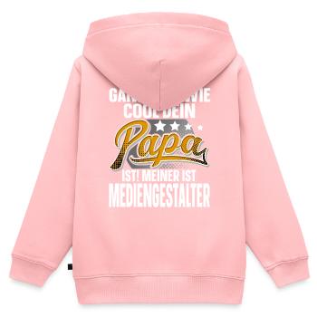 Mediengestalter Papa Vater Vatertag Cooler Papa - Kinder Premium Organic Zip Hoodie - Rosa - Hinten - AI Model Kid Female (0cm)