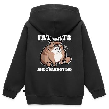 Gros chat - Sweat Premium à capuche zippé enfant bio - noir - Dos - AI Model Kid Male (0cm)