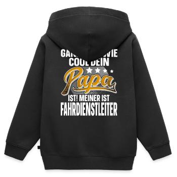 Fahrdienstleiter Papa Vater Vatertag Cooler Papa - Kinder Premium Organic Zip Hoodie - Schwarz - Hinten - AI Model Kid Male (0cm)