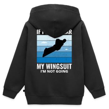 Wingsuit fliegen Base Jumping Fallschirmspringen Wingsuiting - Kinder Premium Organic Zip Hoodie - Schwarz - Hinten - AI Model Kid Male (0cm)