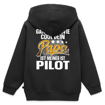 Pilot Papa Vater Vatertag Cooler Papa - Kinder Premium Organic Zip Hoodie - Schwarz - Hinten - AI Model Kid Male (0cm)