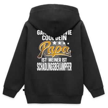 Schädlingsbekämpfer Papa Vater Vatertag - Kinder Premium Organic Zip Hoodie - Schwarz - Hinten - AI Model Kid Male (0cm)
