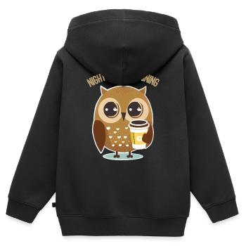 Nachtschwärmer im Training - Kinder Premium Organic Zip Hoodie - Schwarz - Hinten - AI Model Kid Male (0cm)