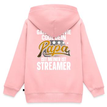 Streamer Papa Vater Vatertag Cooler Papa - Kinder Premium Organic Zip Hoodie - Rosa - Hinten - AI Model Kid Female (0cm)