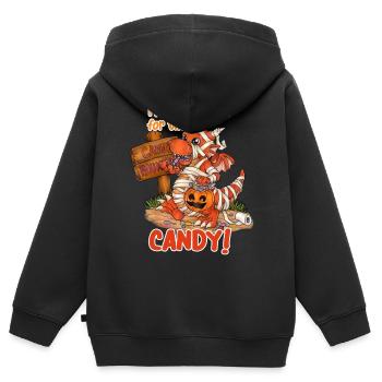 I'm Just Here For Candy Halloween Drache Mumie - Kinder Premium Organic Zip Hoodie - Schwarz - Hinten - AI Model Kid Male (0cm)