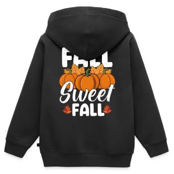 Automne - Sweat Premium à capuche zippé enfant bio - noir - Dos - AI Model Kid Male (0cm)