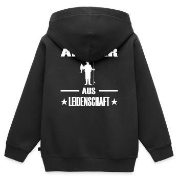 Angeln - Kinder Premium Organic Zip Hoodie - Schwarz - Hinten - AI Model Kid Male (0cm)