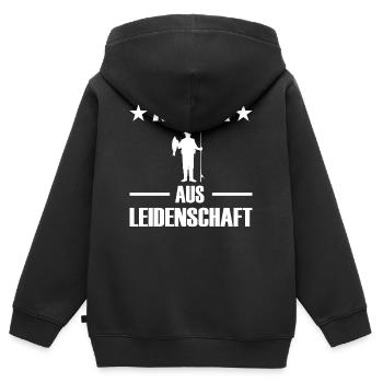 Angeln - Kinder Premium Organic Zip Hoodie - Schwarz - Hinten - AI Model Kid Male (0cm)